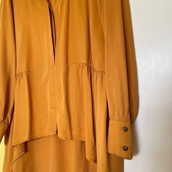 Zara Mustard Yellow Blouse Size Small - Picture 5 of 6
